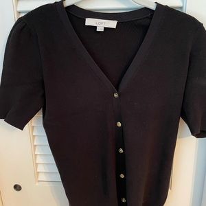 Short Sleeve V-neck Sweater